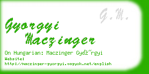 gyorgyi maczinger business card